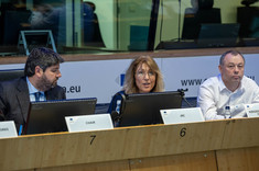 Prof. T. Rogalski podczas spotkania grup roboczych ds. obronności Europejskego Komitetetu Regionów,